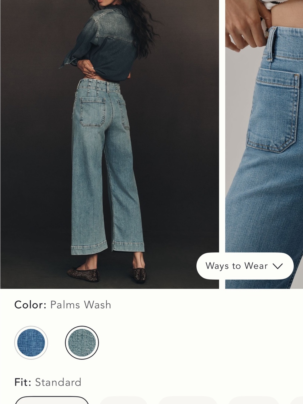 Maeve Colette Wide-Leg Jeans in Light Blue